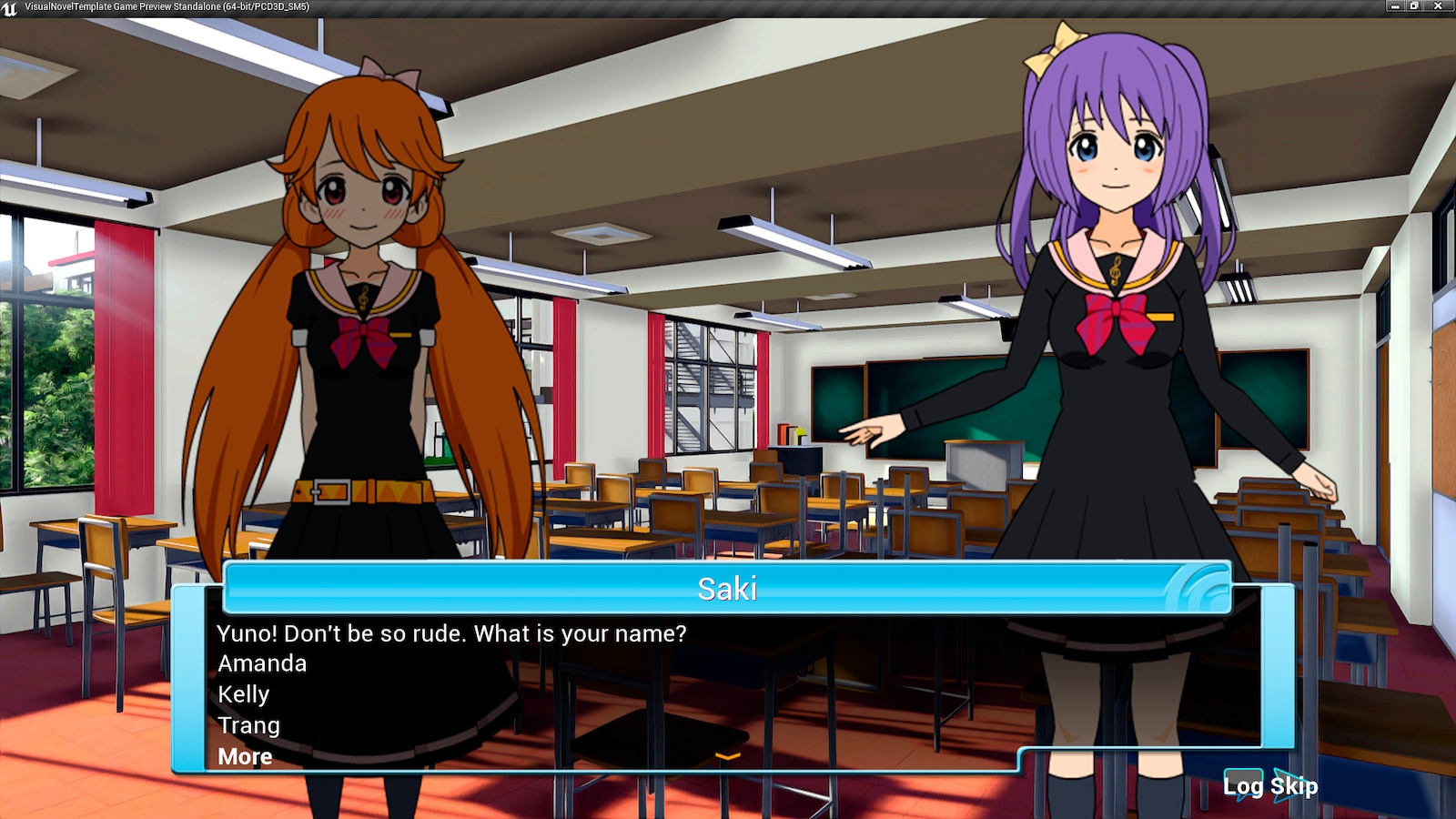 Visual Novel Template in Blueprints UE Marketplace